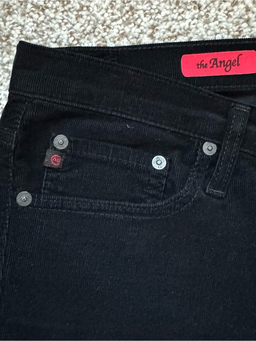 AG Adriano Goldschmied The Angel Bootcut Corduroy Pants Black Size 29 - Picture 4 of 6